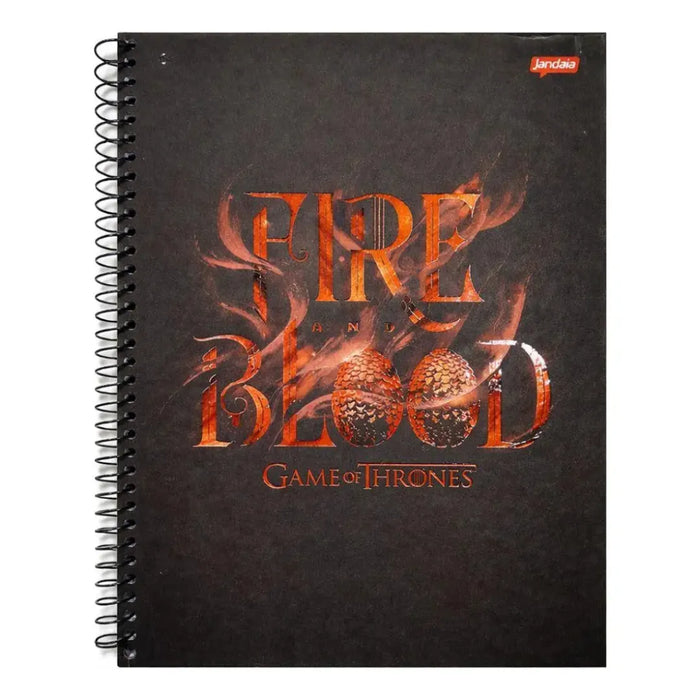 Caderno Universitário Fire and Blood Game Of Thrones 20 Matérias Jandaia
