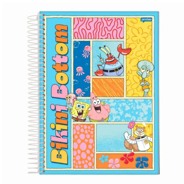Caderno Universitário Bikini Bottom Bob Esponja 10 Matérias Jandaia