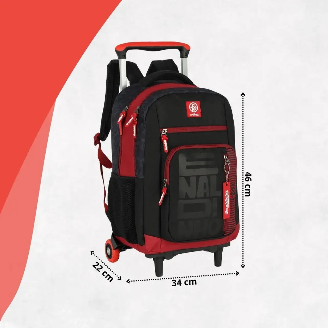 Kit Mochila de Rodas Enaldinho Preto com Estojo Box