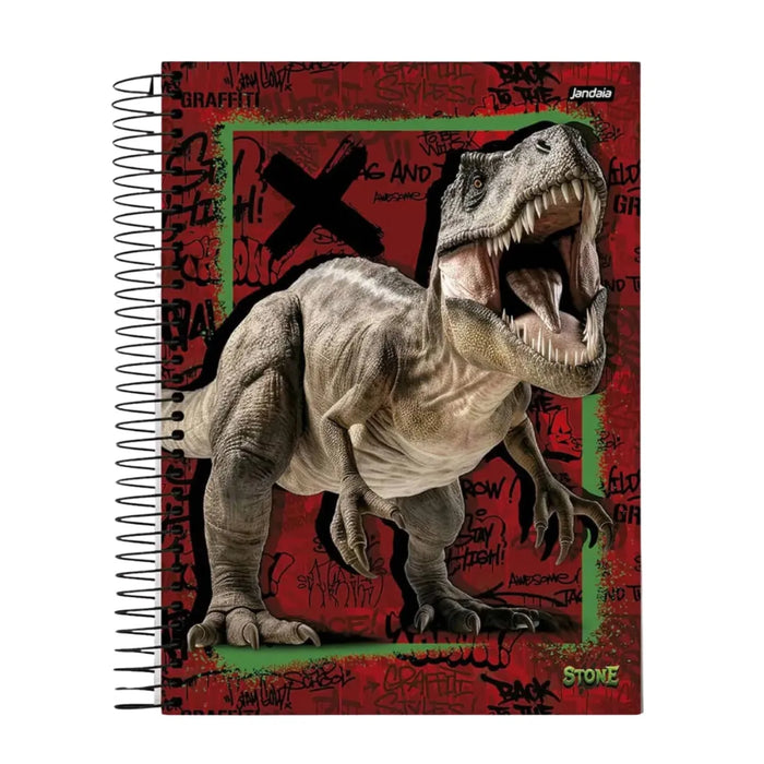 Caderno Universitário Jandaia Stone Dinossauro T-Rex 1 Matéria