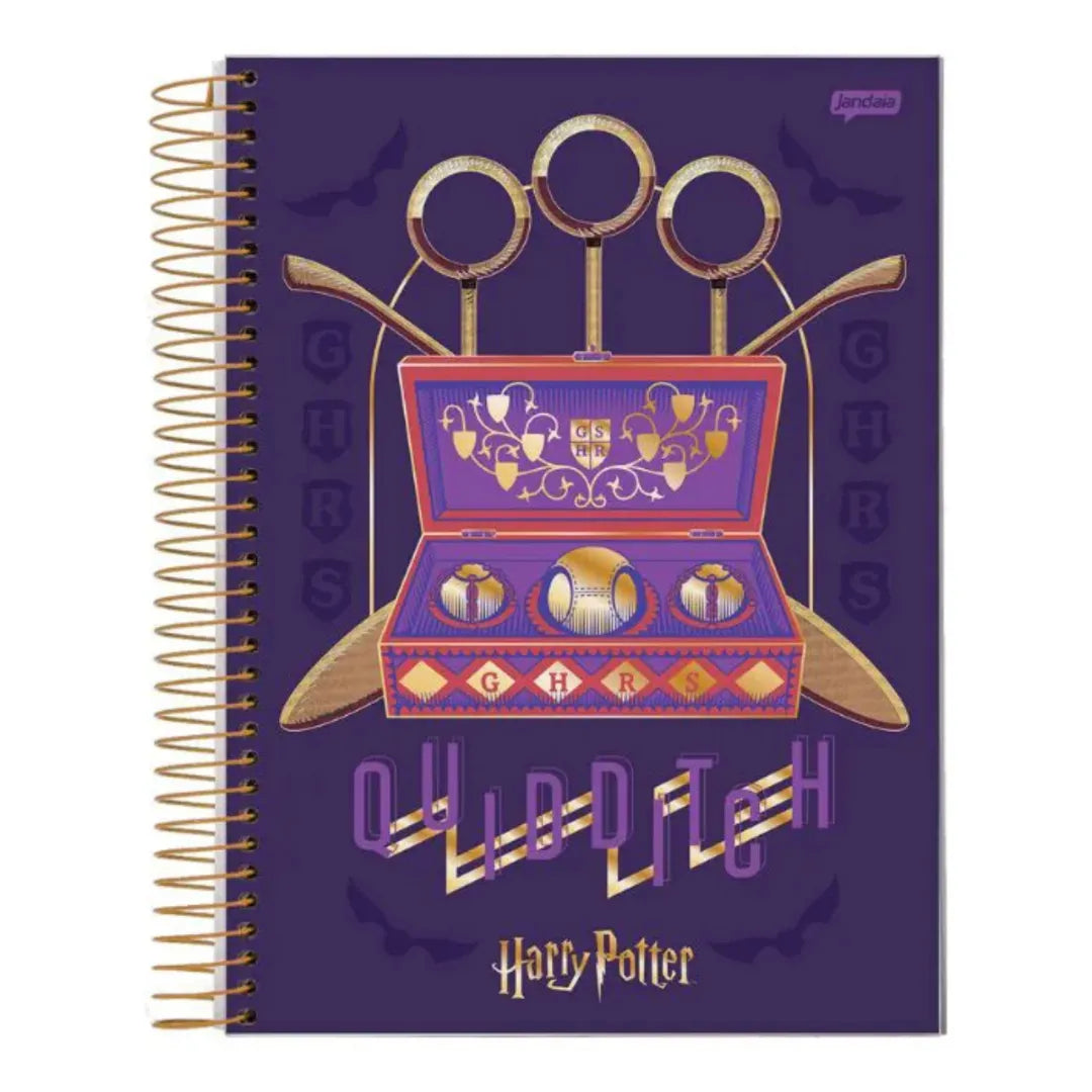 Caderno Universitário Harry Potter Quadribol 10 Matérias Jandaia