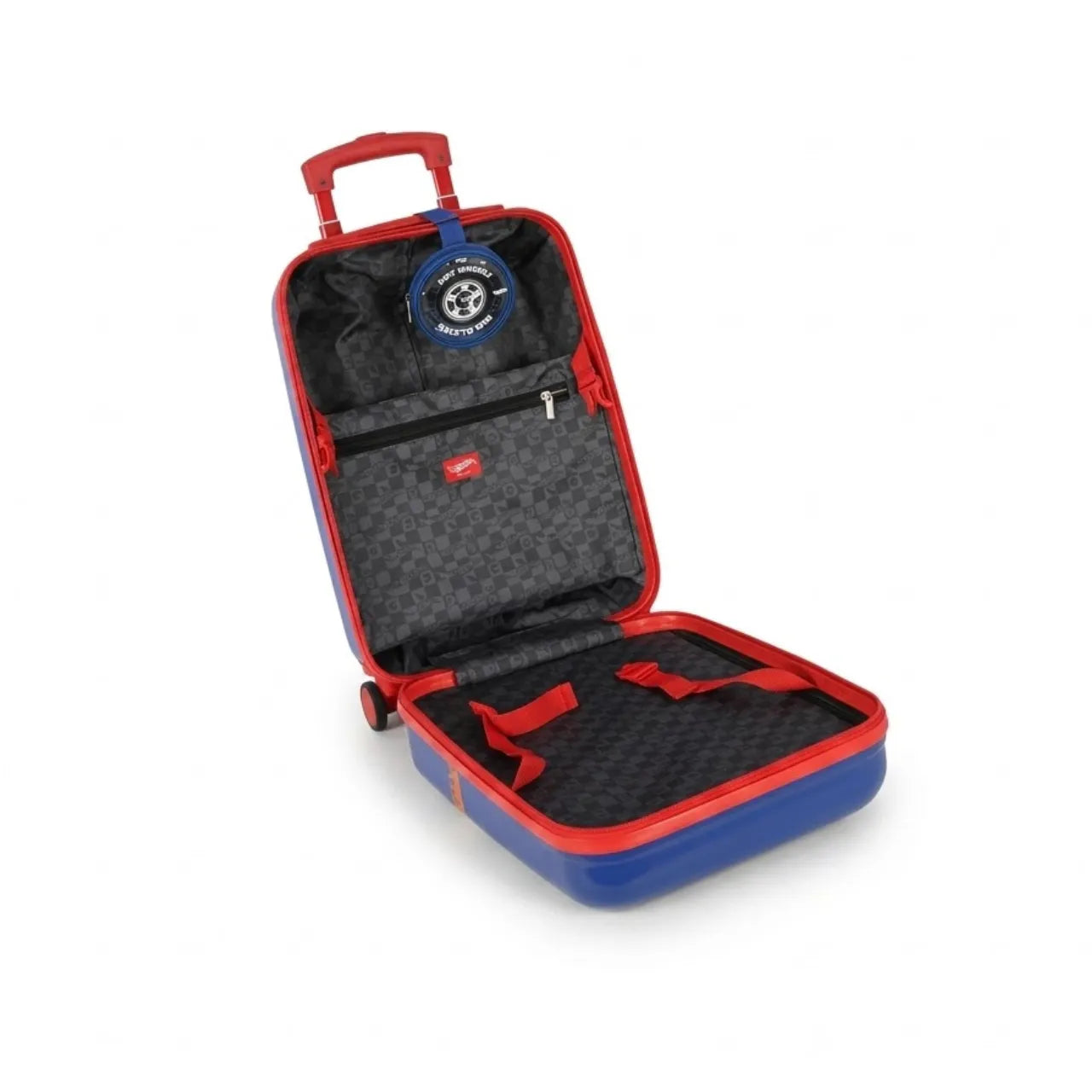 Mala Infantil 10kg Hot Wheels  Azul Luxcel Com Rodas 360°