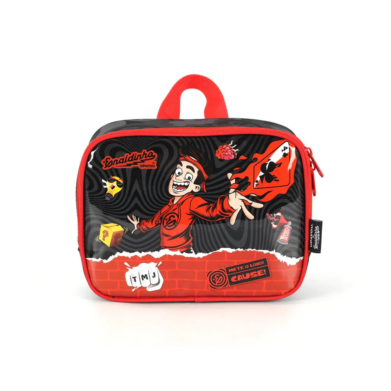 Kit Mochila de Rodas Enaldinho Preto com Lancheira e Estojo