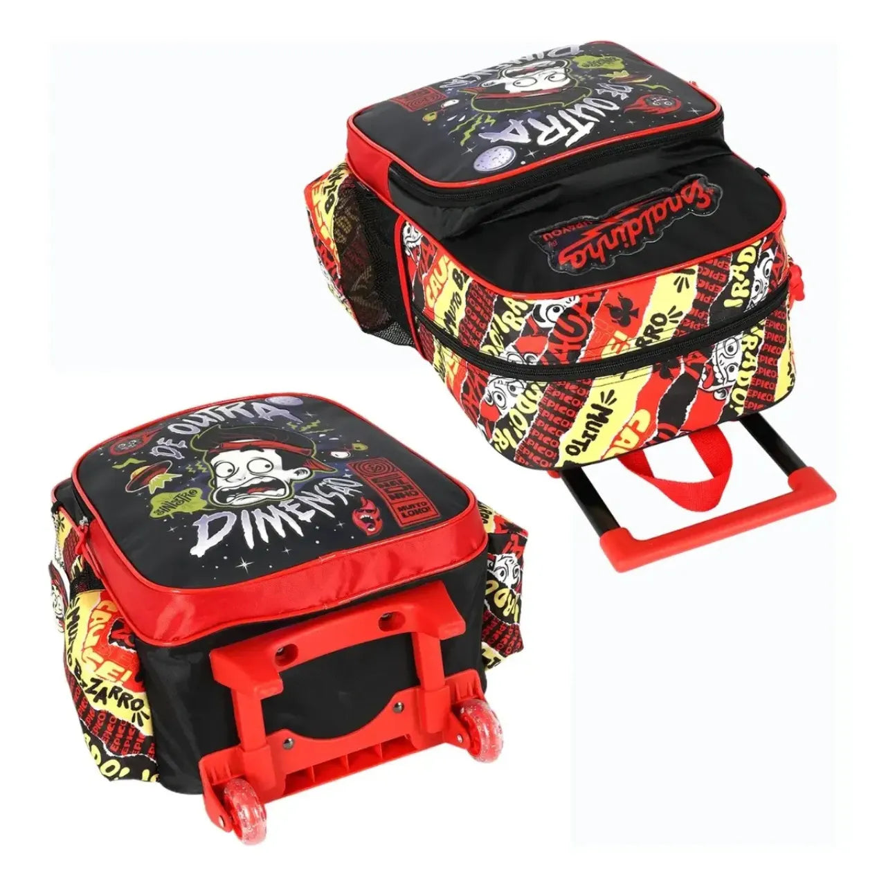Kit Mochila de Rodas Enaldinho Preto com Estojo Box