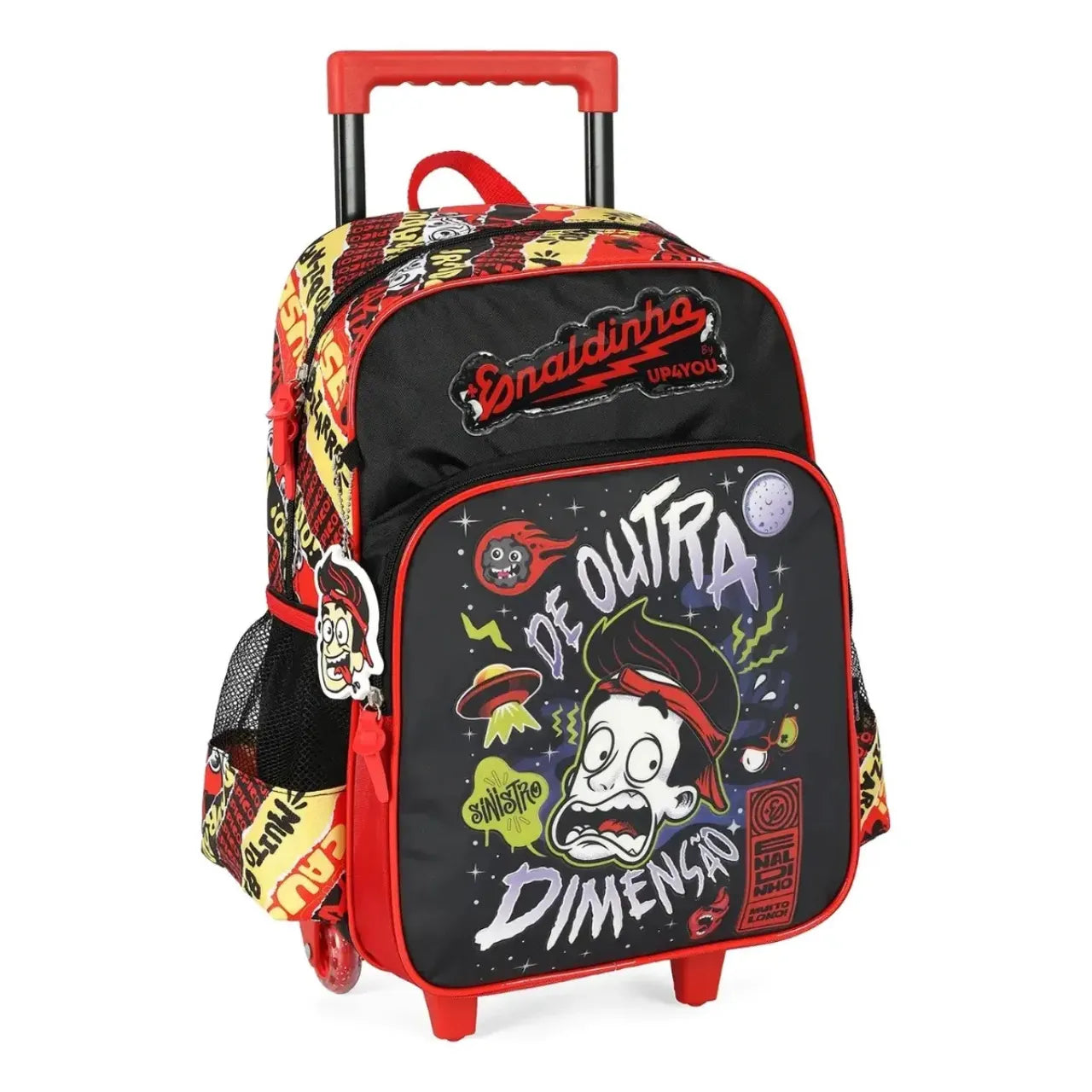 Kit Mochila de Rodas Enaldinho Preto com Estojo Box