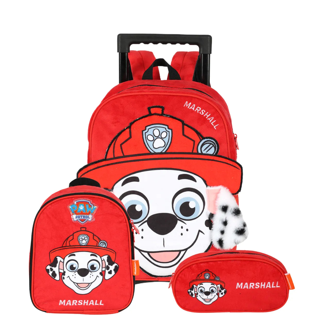 Kit Mochila de Rodas Patrulha Canina Marshall com Lancheira e Estojo