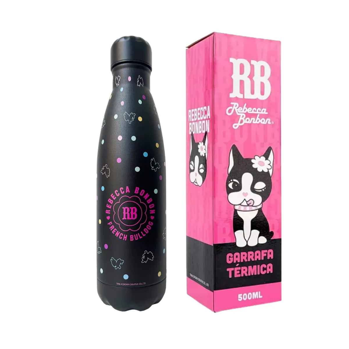 Garrafa Térmica Rebecca Bonbon French Preta 500ml