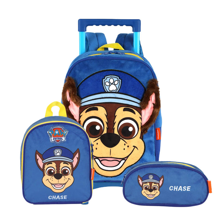 Kit Mochila de Rodas Patrulha Canina Chease com Lancheira e Estojo
