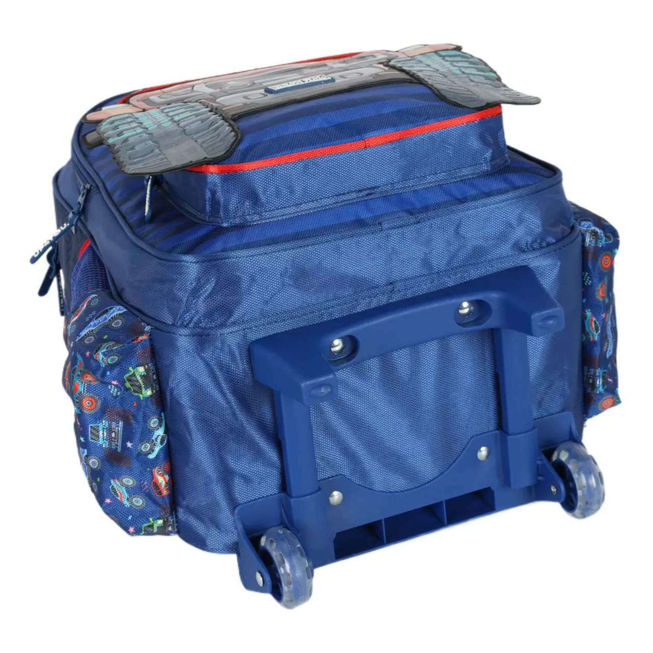 Kit Mochila de Rodas Monster Truck Azul com Lancheira