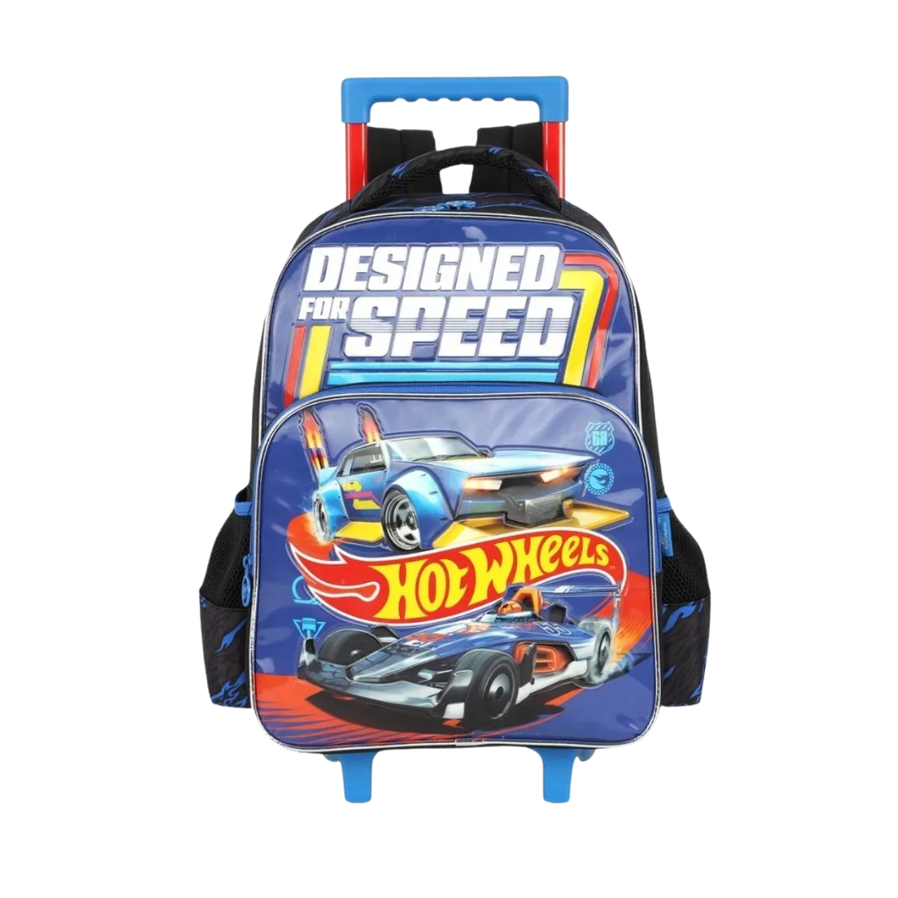 Kit Mochila de Rodas Hot Wheels Azul com Lancheira e Estojo