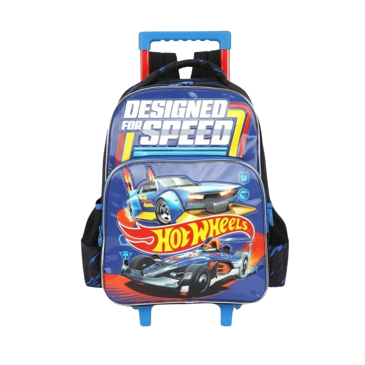 Kit Mochila de Rodas Hot Wheels Azul com Lancheira e Estojo