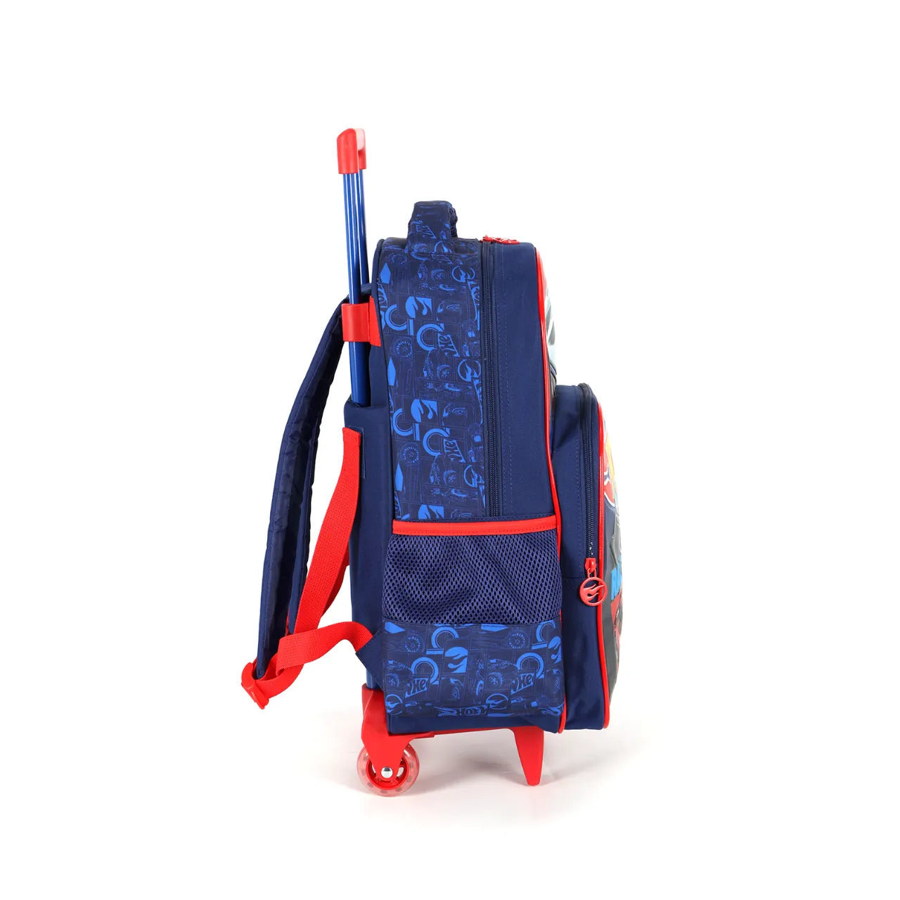 Kit Mochila de Rodas Hot Wheels Vermelha com Lancheira e Estojo