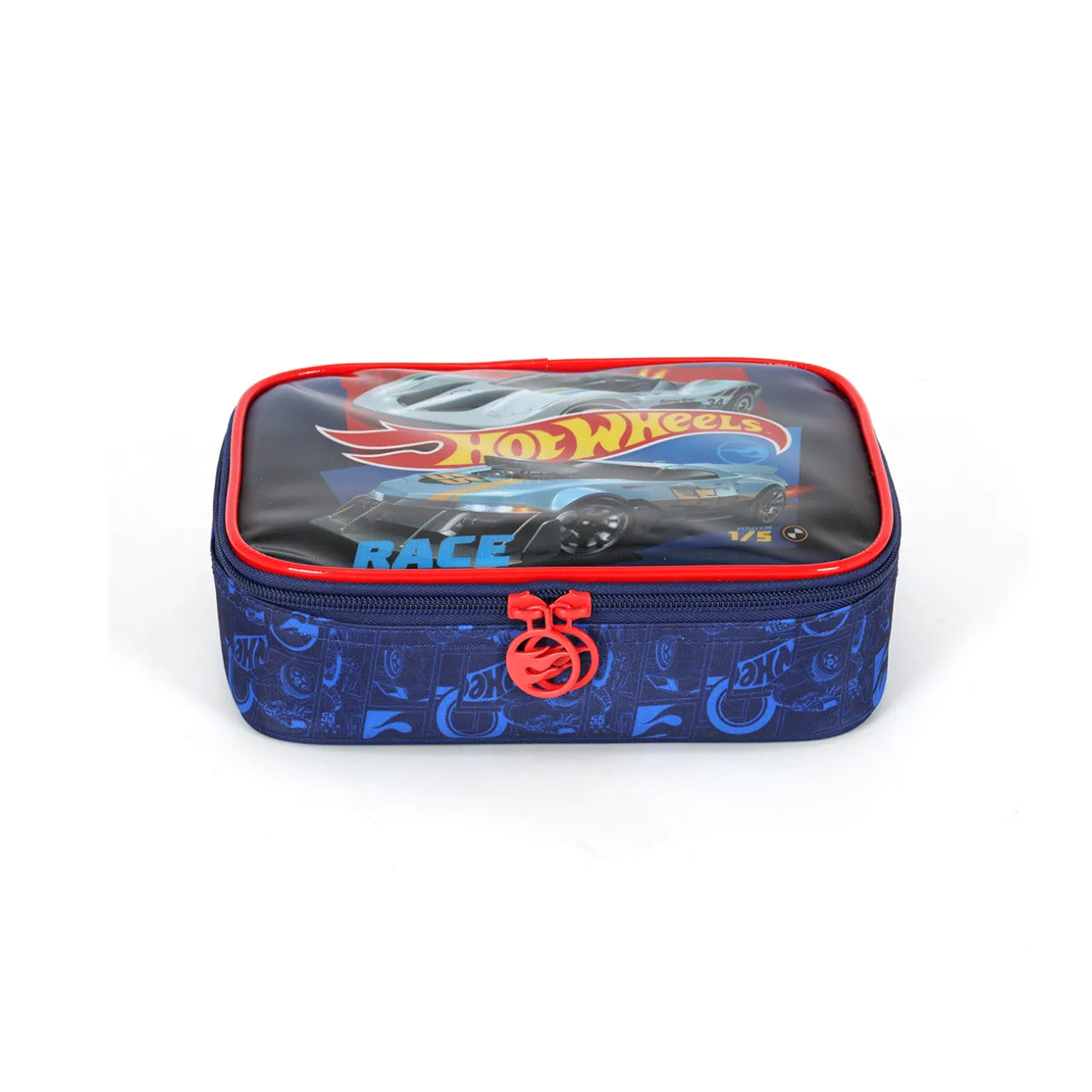 Kit Mochila de Rodas Hot Wheels Vermelha com Lancheira e Estojo