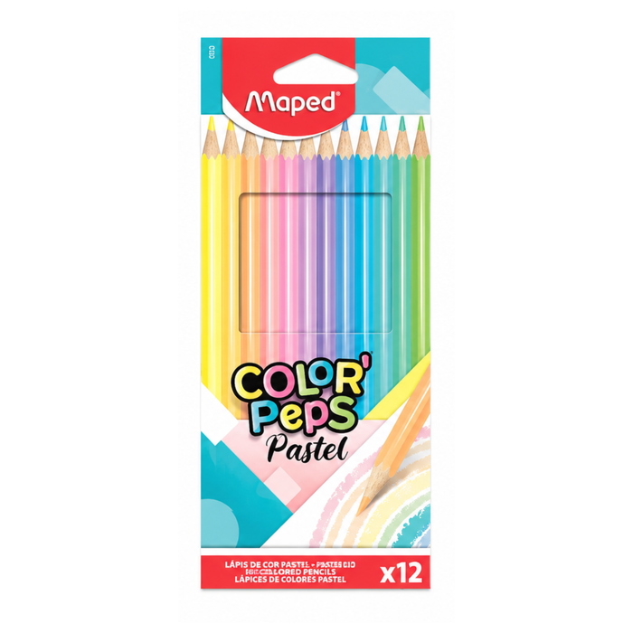 Lápis de Cor Color Peps Pastel 12 Cores Maped