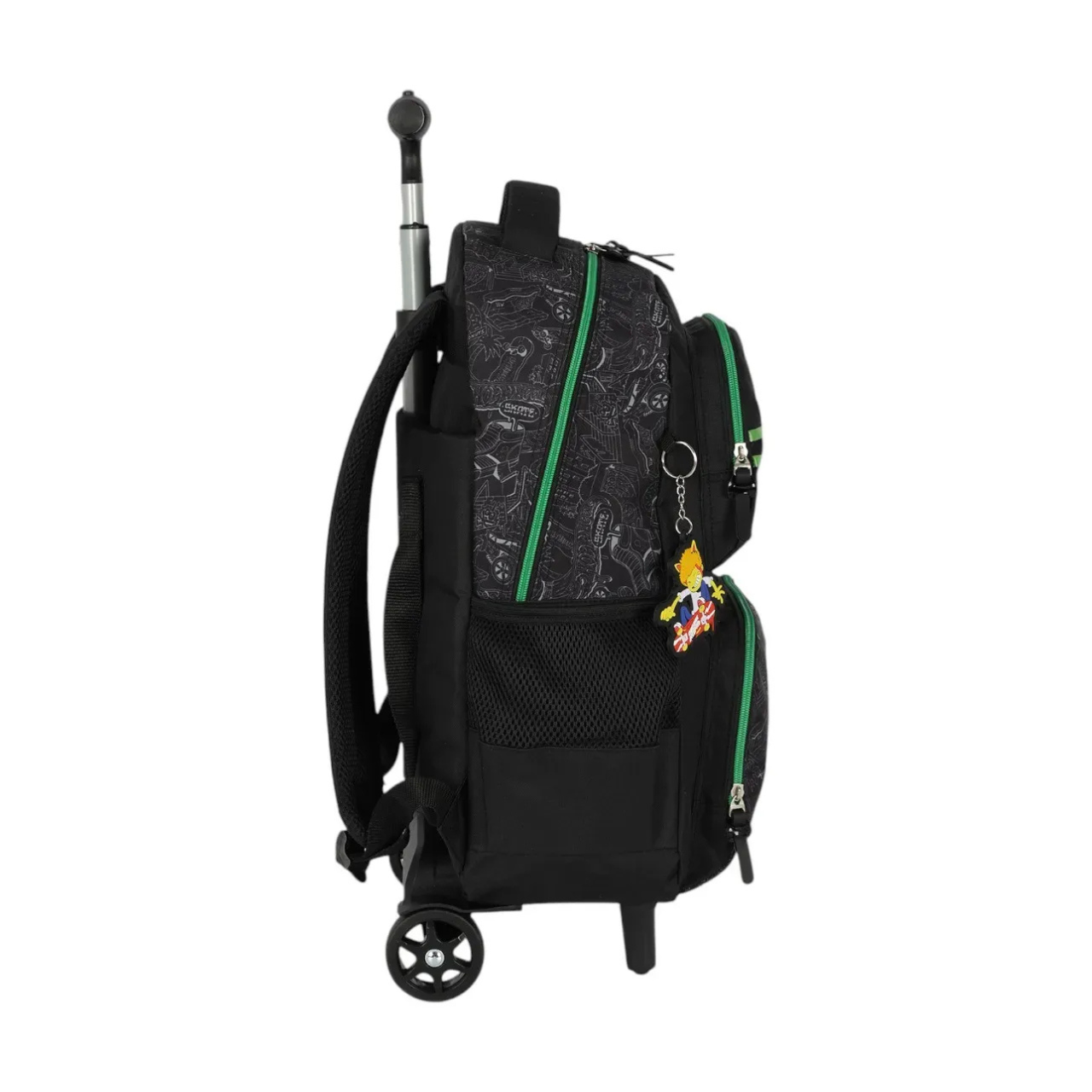 Kit Mochila de Rodas Hot Wheels Verde com Lancheira e Estojo