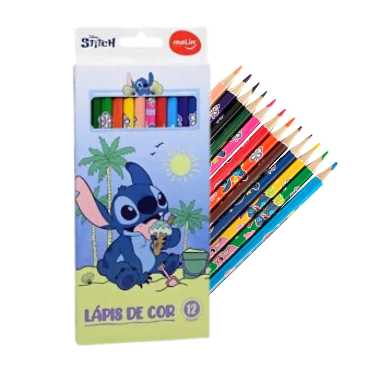 Lápis de Cor 12 Cores Molin Stitch Sorvete