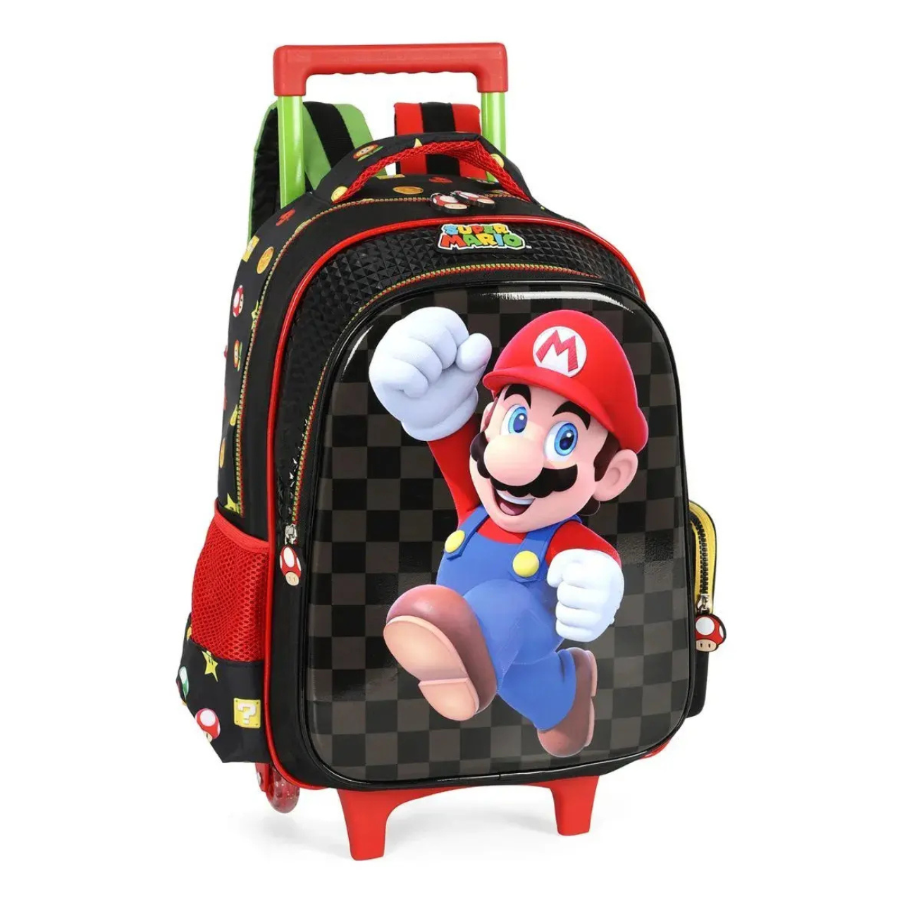 Kit Mochila de Rodas Super Mario com Lancheira e Estojo Box