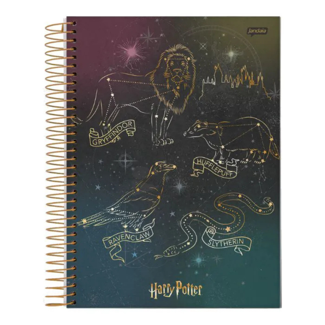 Caderno Universitário Harry Potter Casas de Hogwarts 10 Matérias