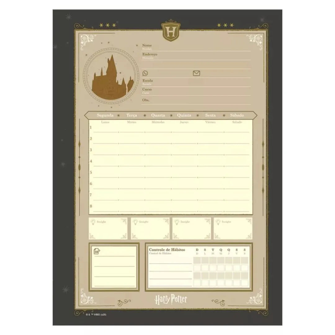 Caderno Universitário Harry Potter Castelo de Hogwarts 10 Matérias Jandaia