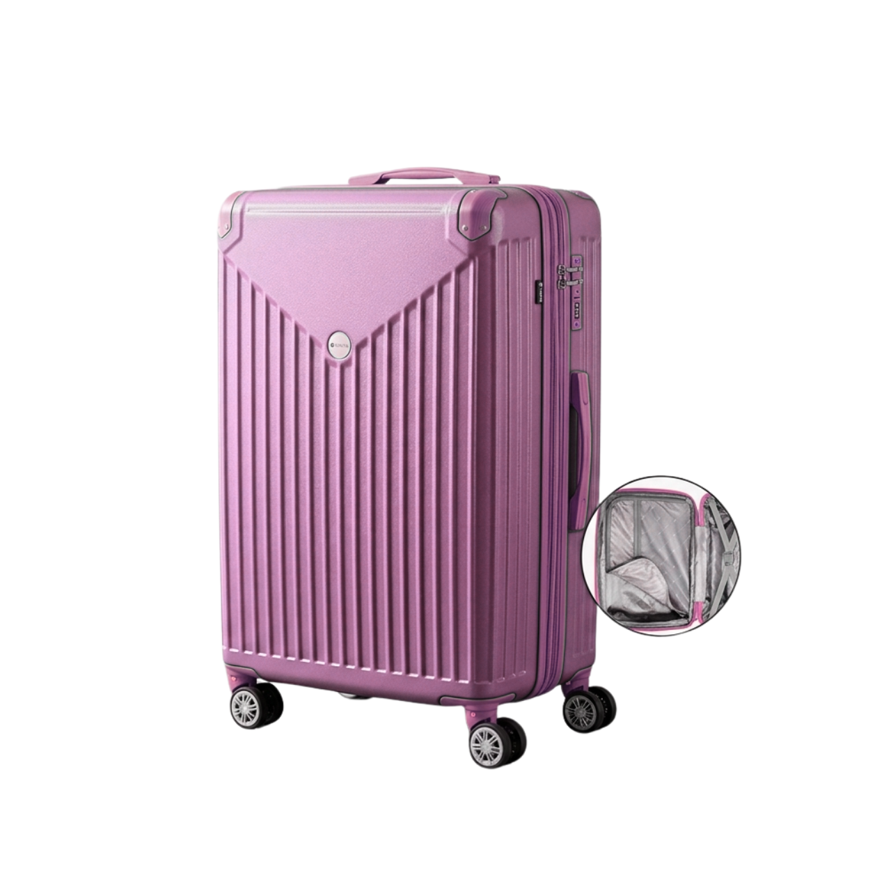 Mala de Viagem 23kg Hinza ABS Lilás com Cadeado TSA