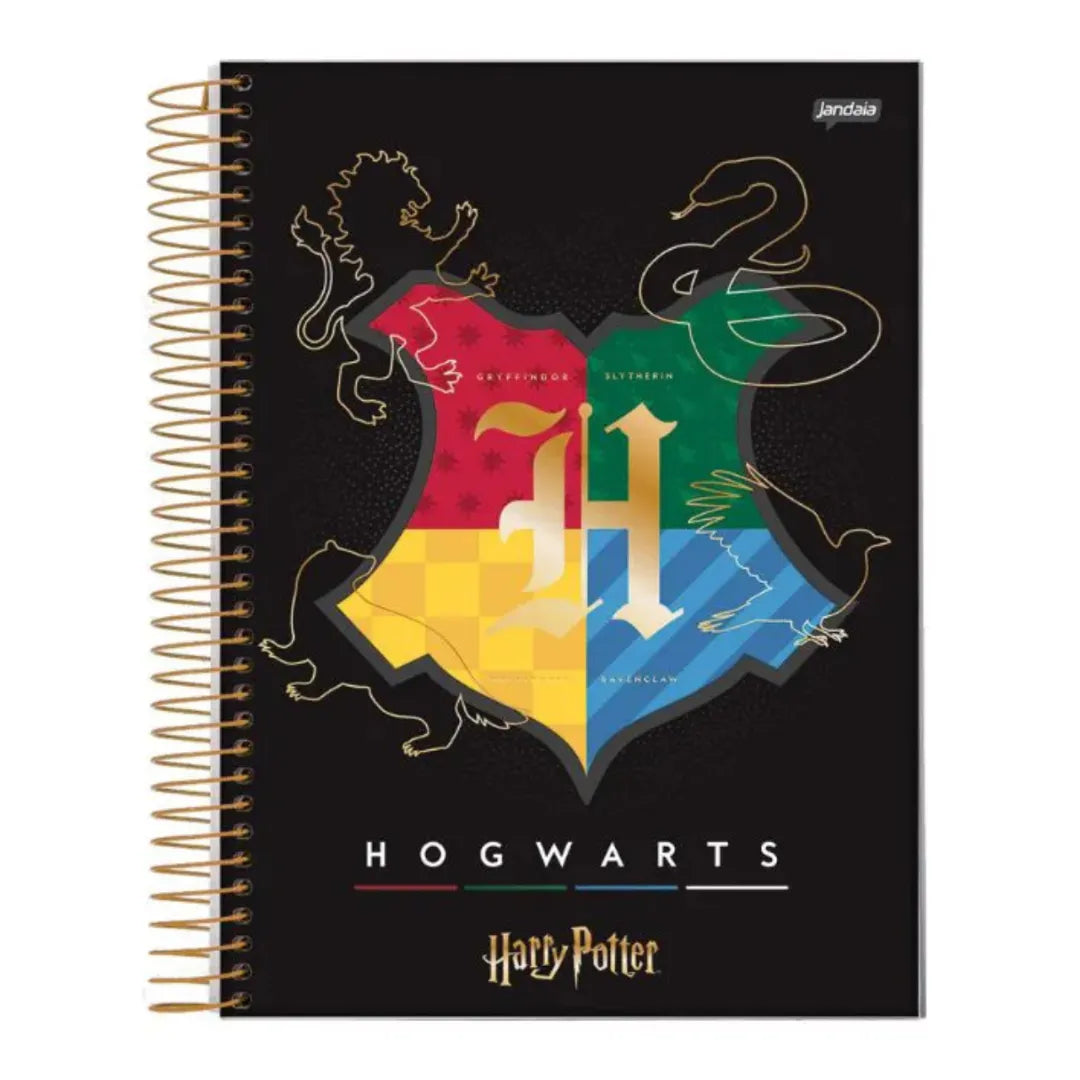 Caderno Universitário Espiral Harry Potter Hogwarts Jandaia 10 Matérias