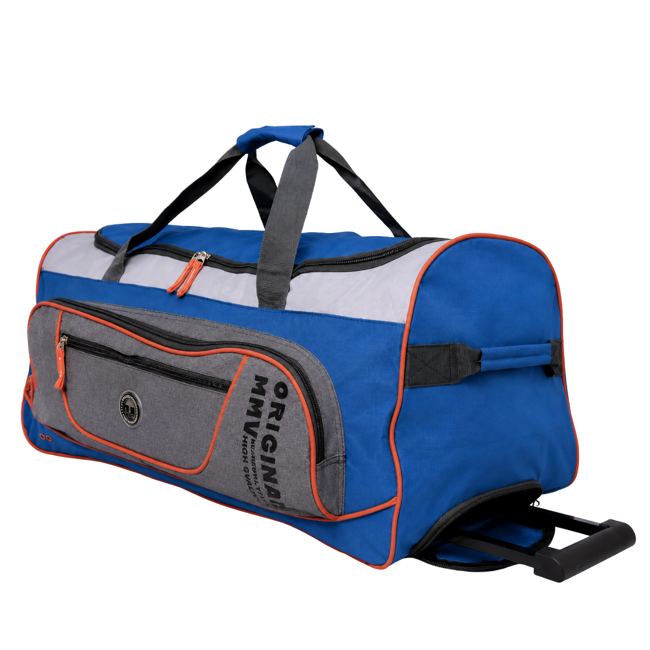 Bolsa de Viagem com Rodinhas Clio Grande Cinza e Azul
