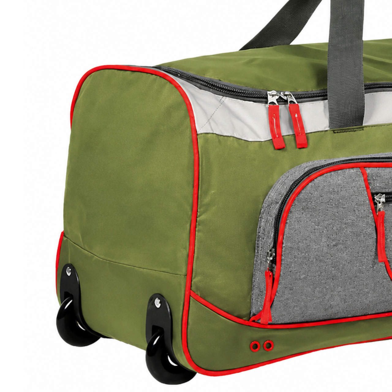 Bolsa de Viagem com Rodinhas Clio Grande Cinza e Verde