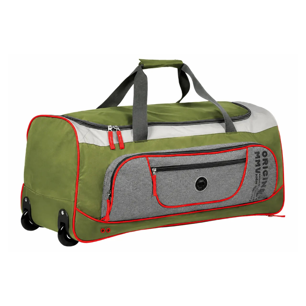 Bolsa de Viagem com Rodinhas Clio Grande Cinza e Verde