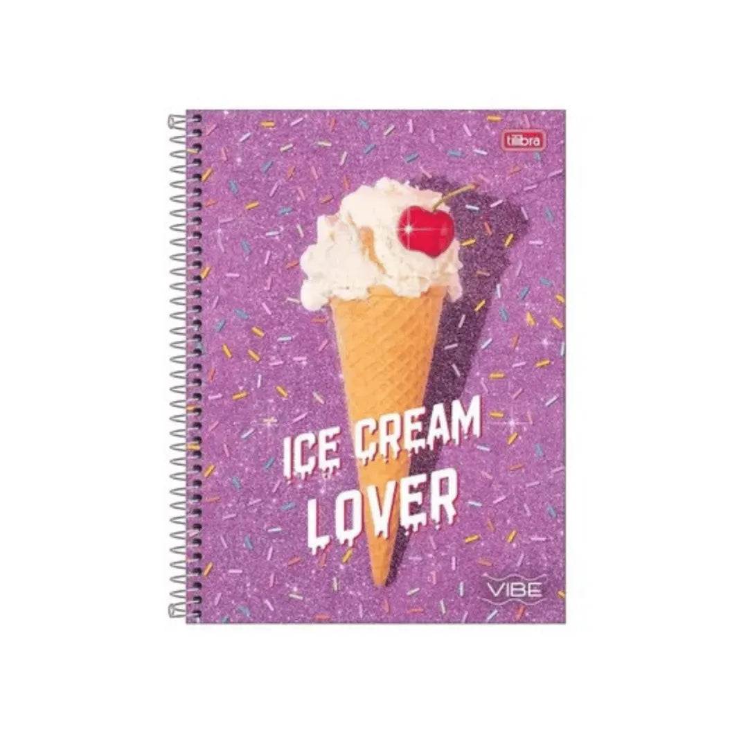 Caderno Universitário Espiral Vibe Tilibra Ice Cream Lover 16 Matérias