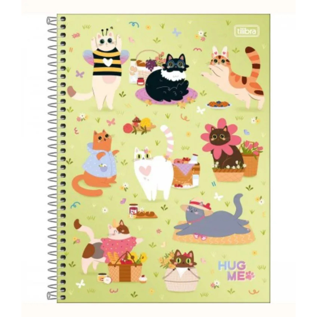Caderno Universitário Espiral Happy Tilibra Gatinhos 20 Matérias