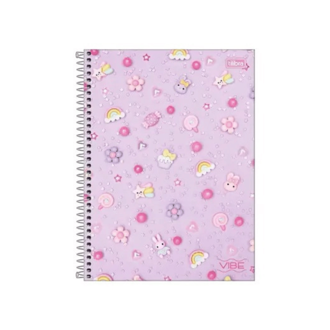 Caderno Universitário Espiral Vibe Tilibra Doces Fofos 16 Matérias