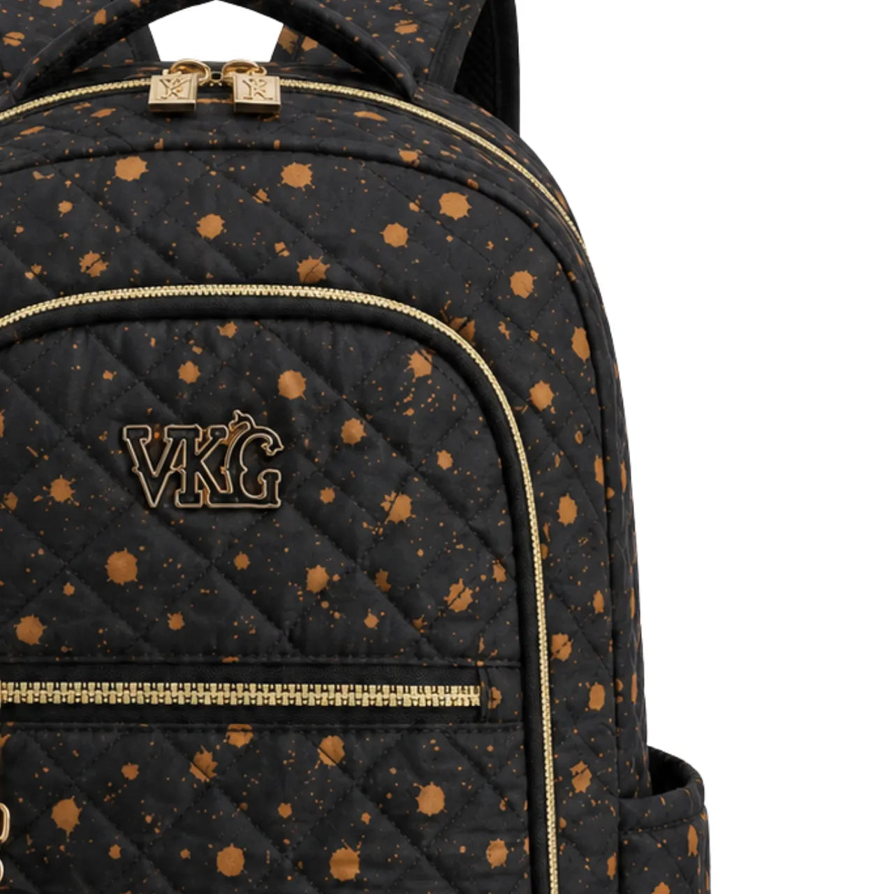 Kit Mochila de Costas Vkg Preta e Laranja com Estojo