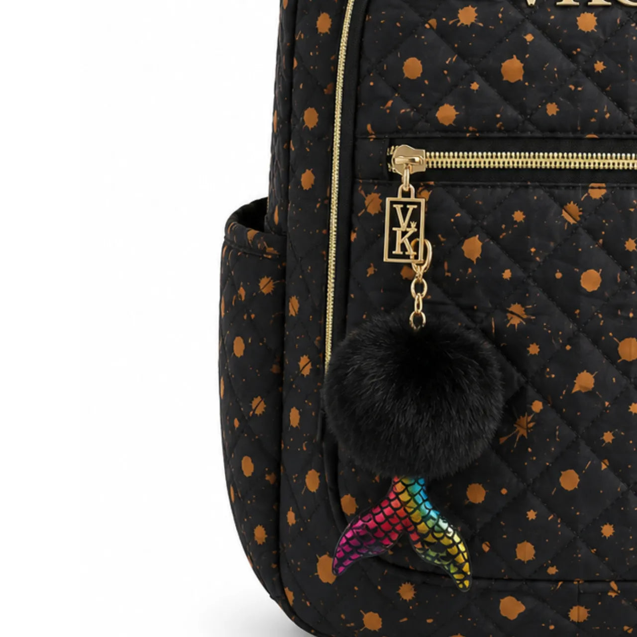 Kit Mochila de Costas Vkg Preta e Laranja com Estojo