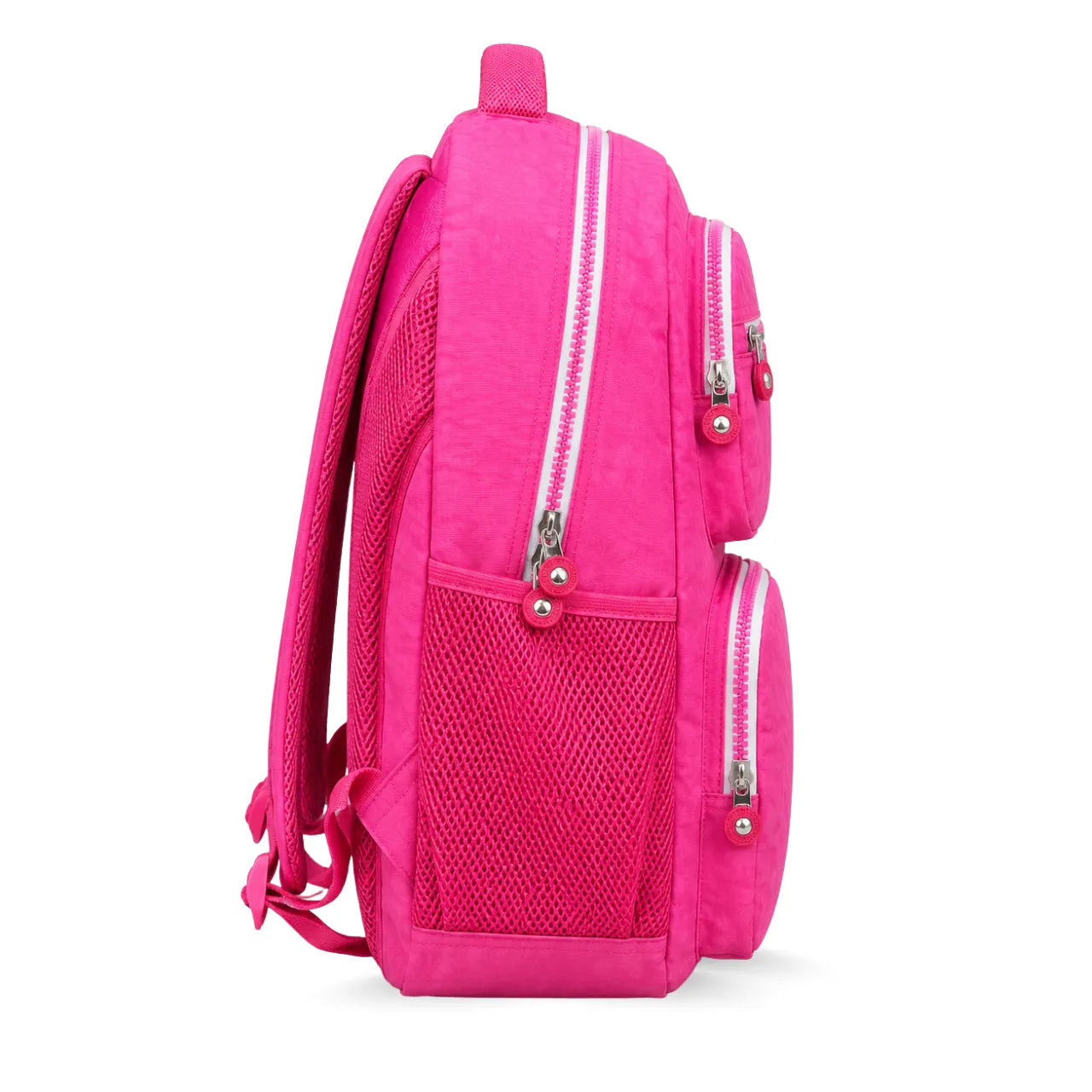 Kit Mochila de Costas Rosa Ponto Verde com Estojo Bo