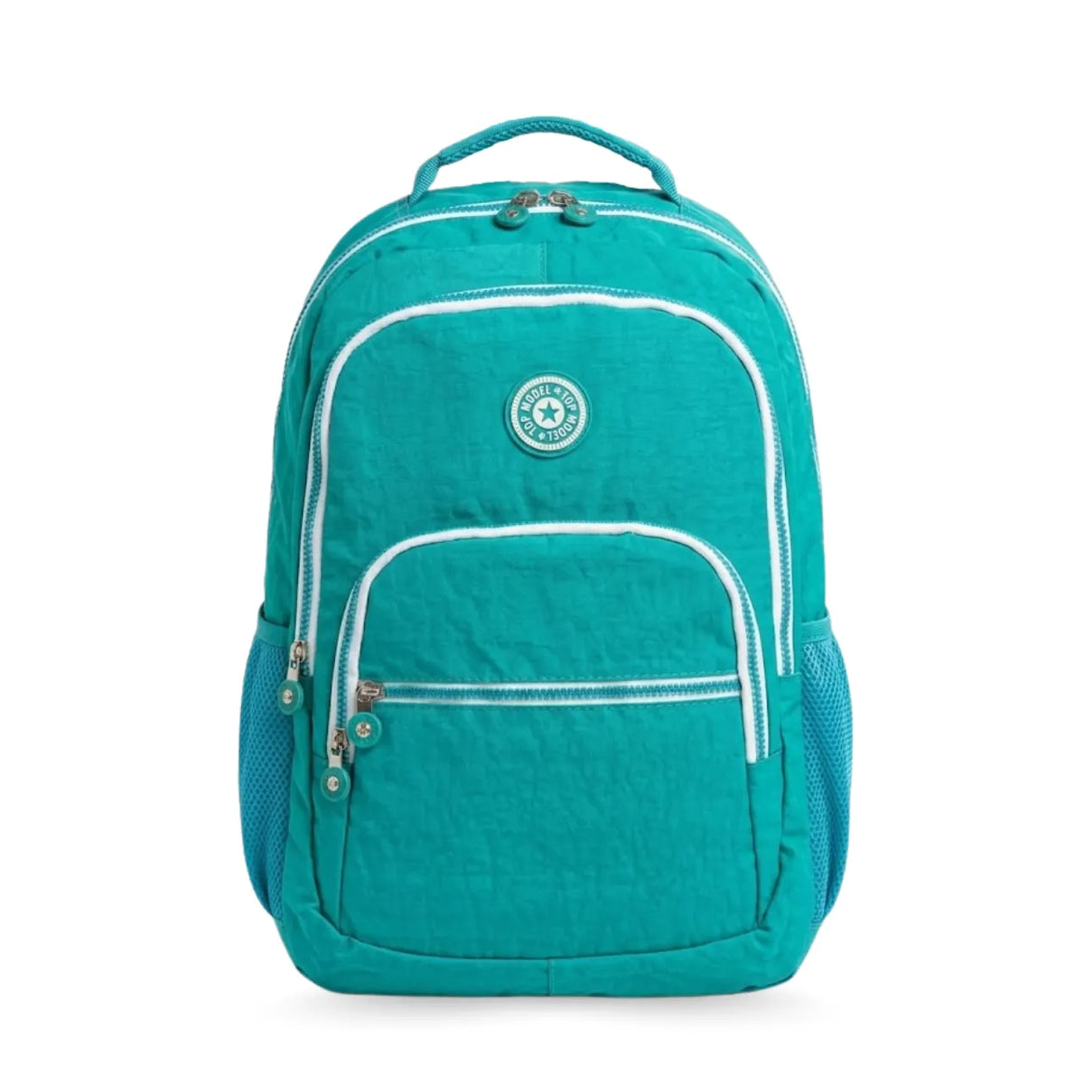 Kit Mochila de Costas Turquesa Ponto Verde com Estojo Box