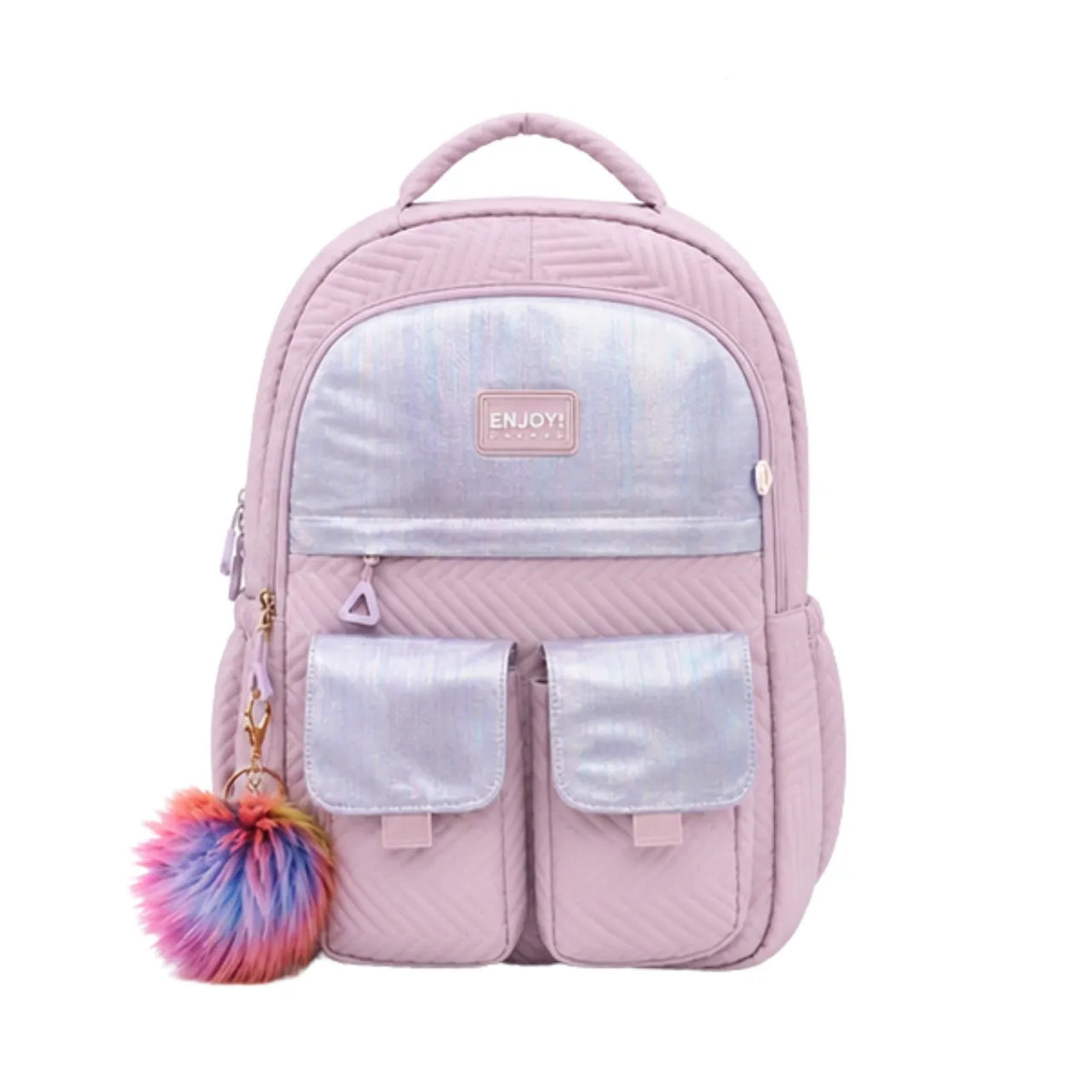 Kit Mochila de Costas Enjoy Lilas com Lancheira Térmica