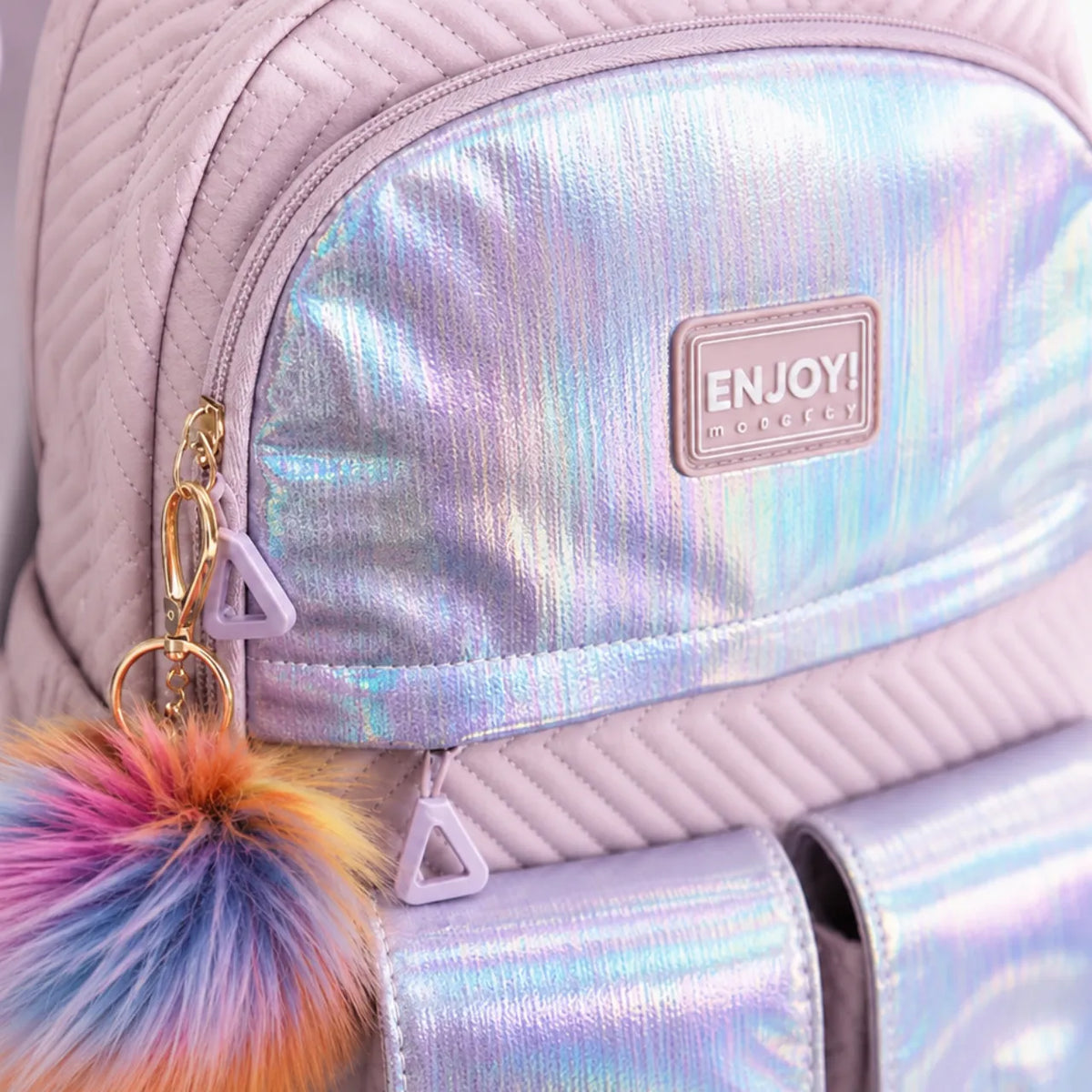 Kit Mochila de Costas Enjoy Lilas com Lancheira Térmica