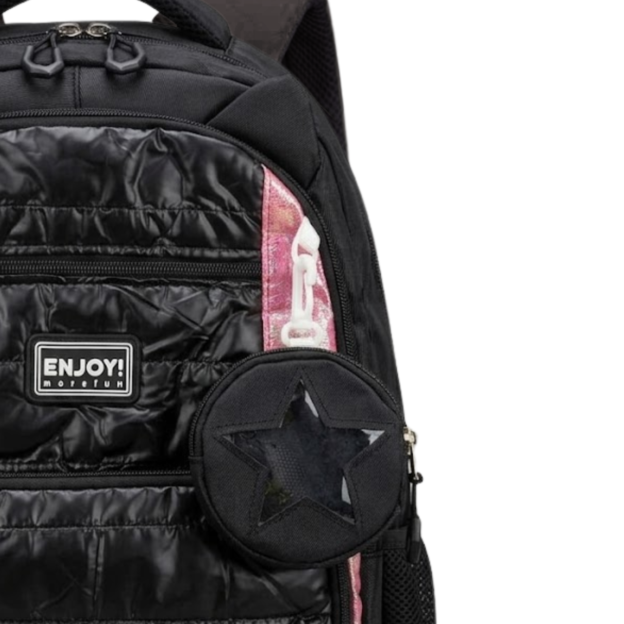 Kit Mochila de Costas Enjoy Preta com Lancheira Térmica