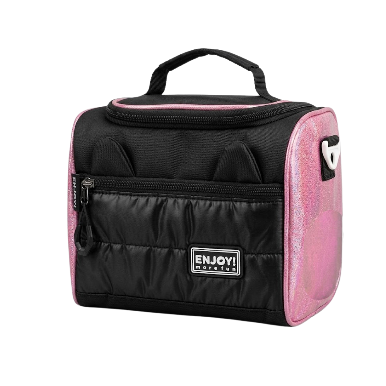 Kit Mochila de Costas Enjoy Preta com Lancheira Térmica