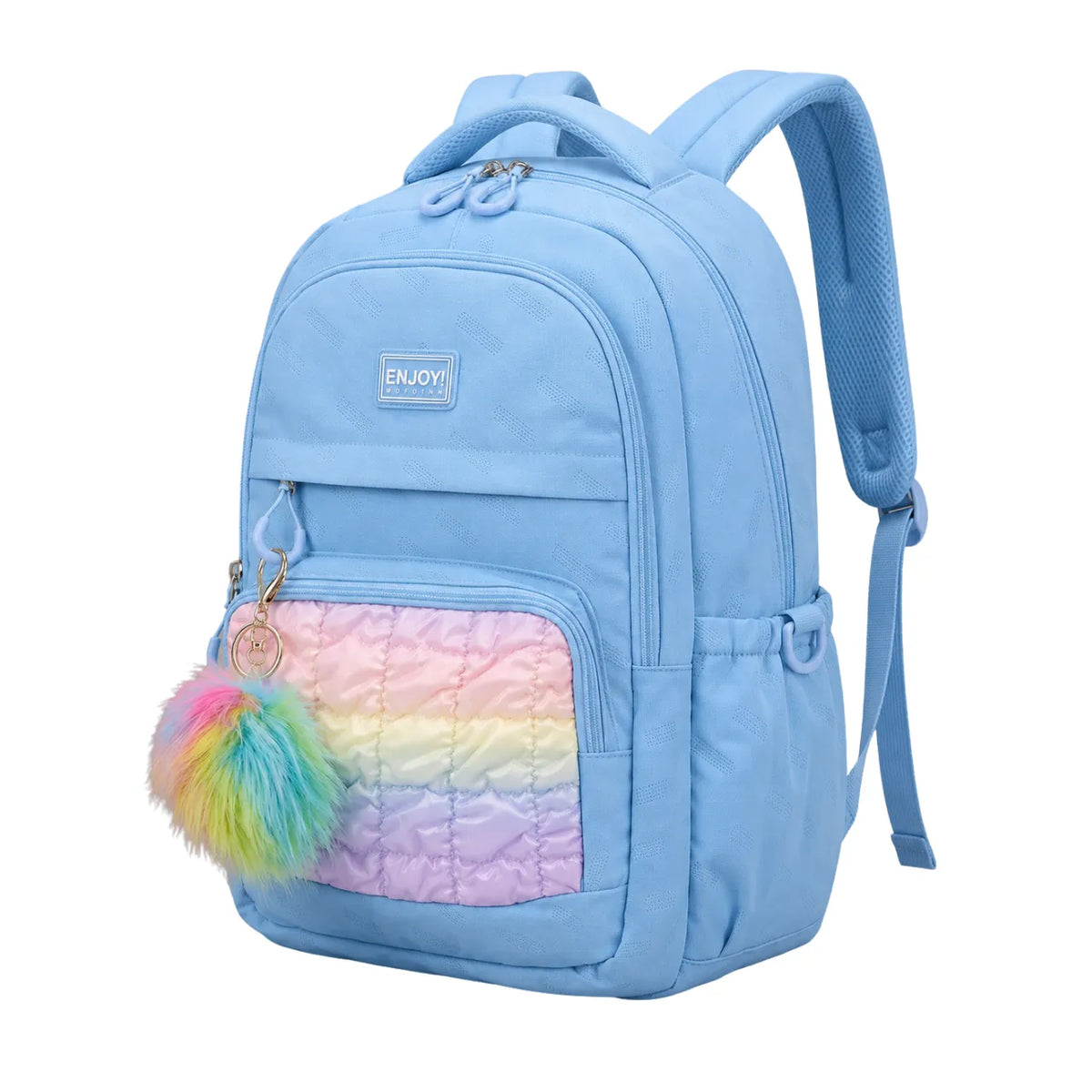 Kit Mochila de Costas Enjoy Azul com Lancheira Térmica