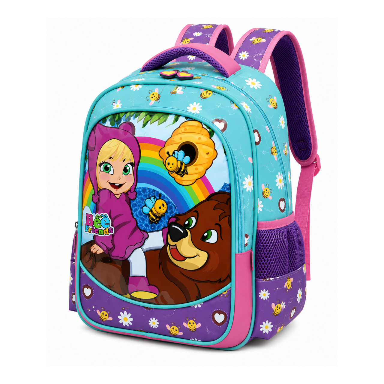 Mochila de Costas Bee Friends Verde Ponto Verde