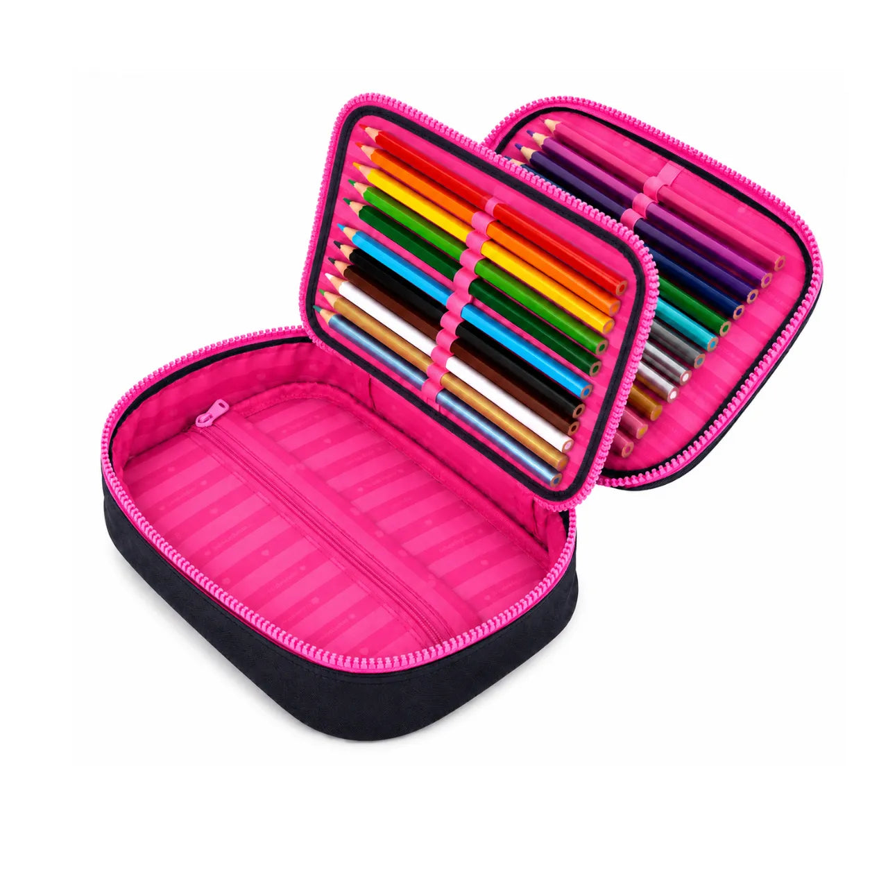 Estojo Box Preto com Ziper Rosa Rebecca Bonbon Clio