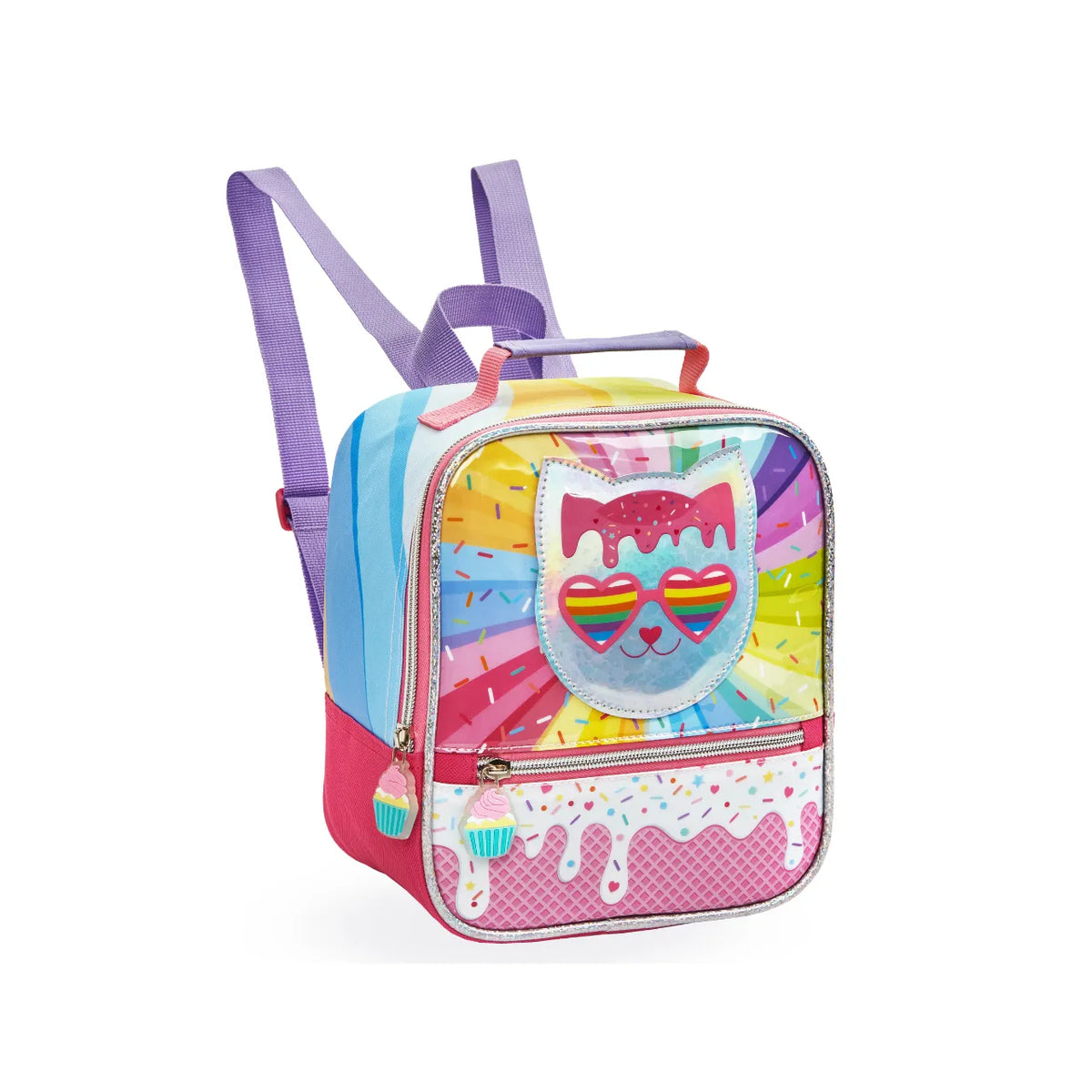 Kit Mochila de Rodas Candy Cat com Lancheira e Estojo