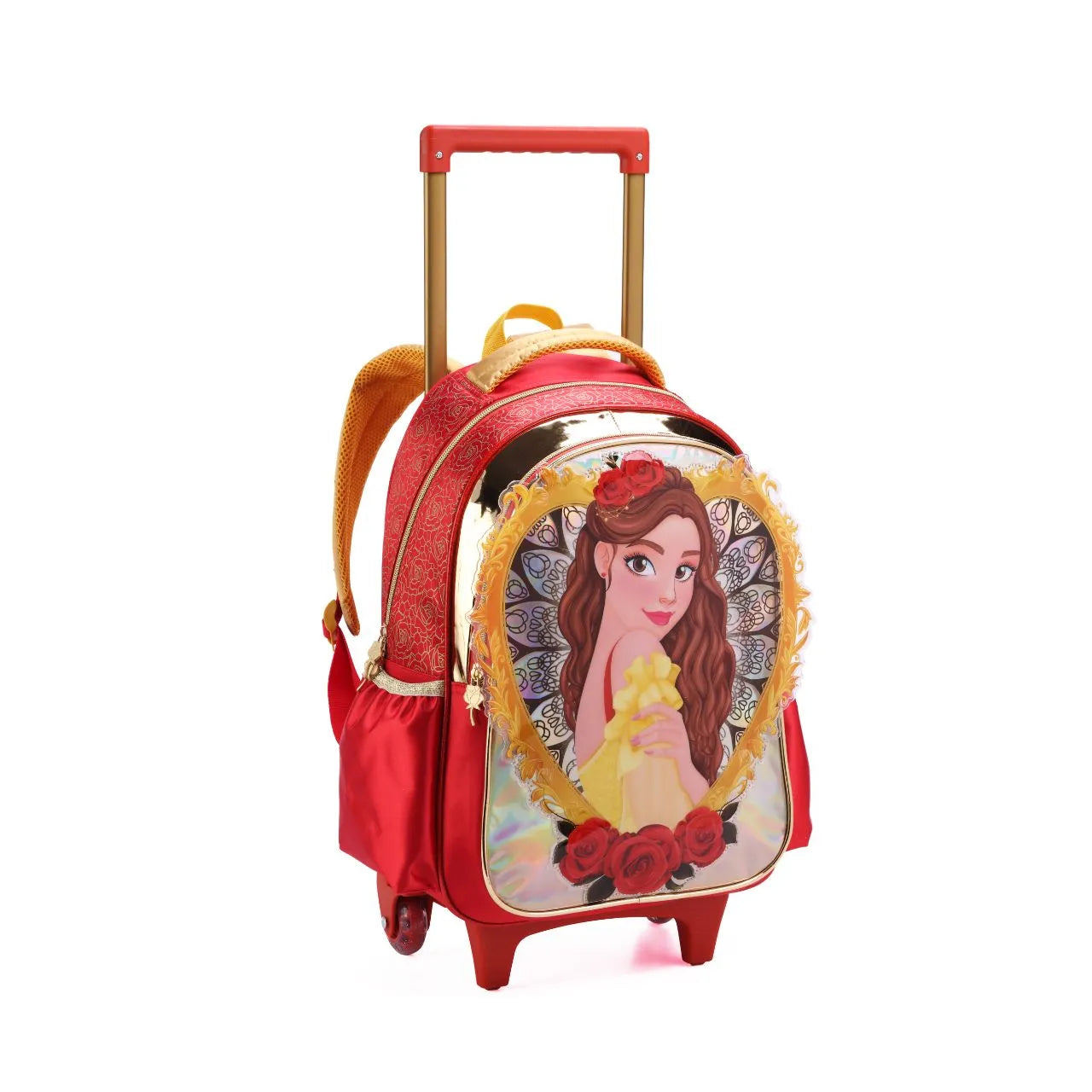 Kit Mochila de Rodas Princesa Flores com Lancheira e Estojo