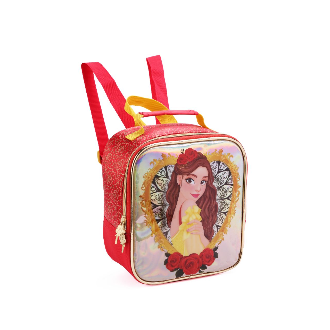 Kit Mochila de Rodas Princesa Flores com Lancheira e Estojo