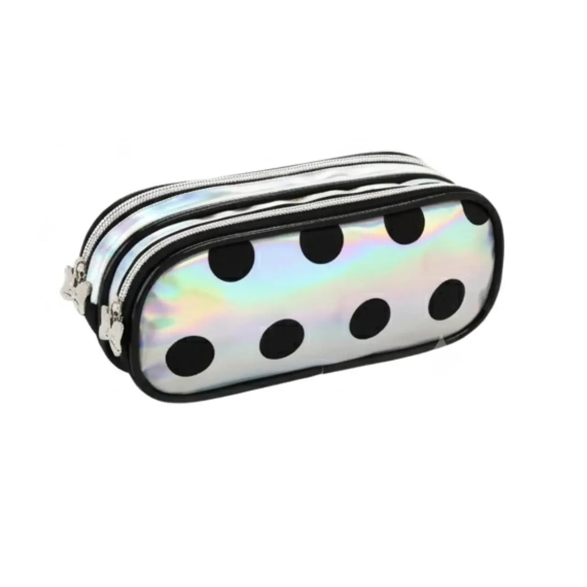 Kit Mochila de Rodas Holográfica com Lancheira e Estojo