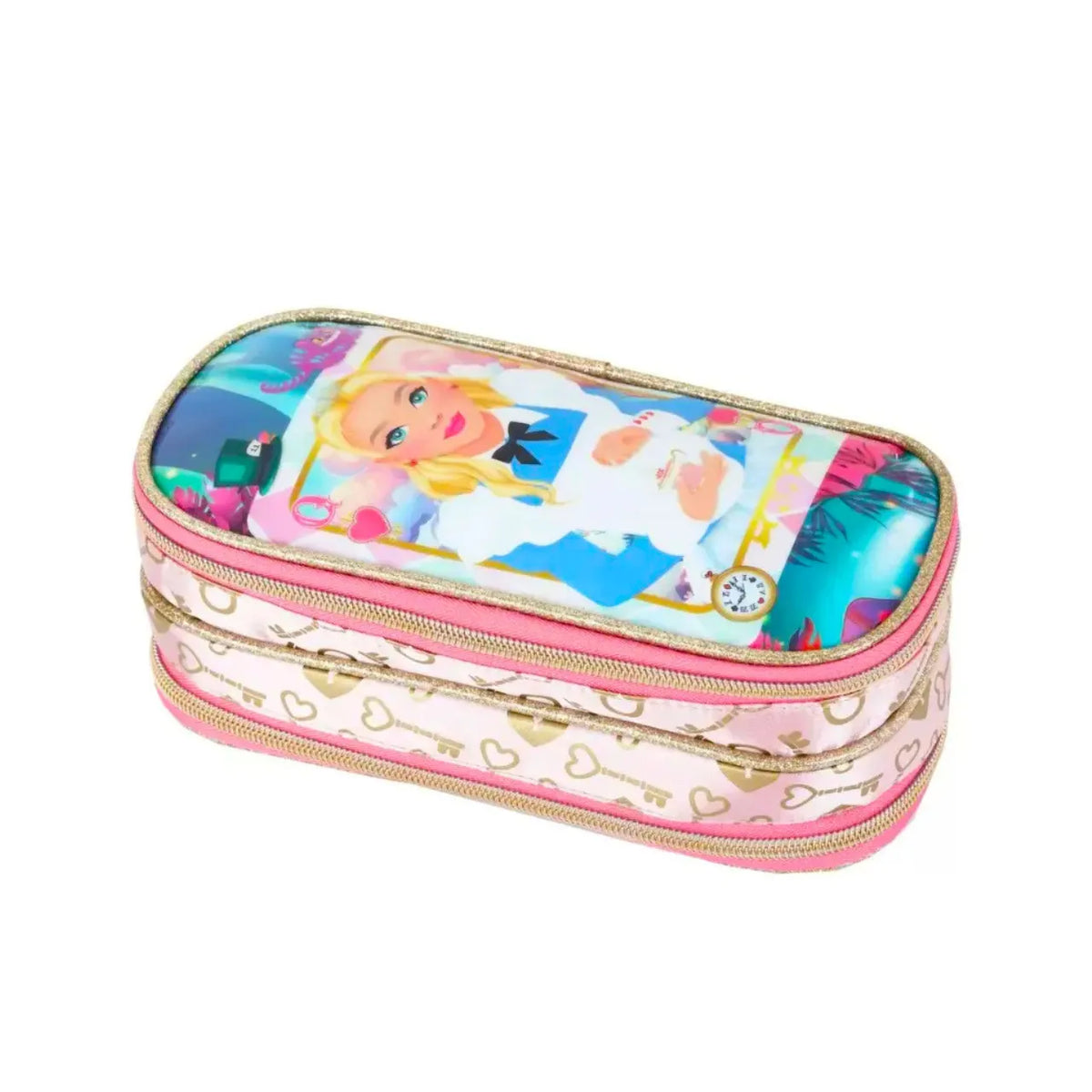Kit Mochila de Rodas Alice Rosa com Lancheira e Estojo