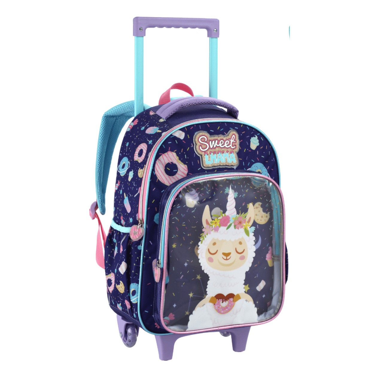 Kit Mochila de Rodas Sweet Lhama com Lancheira e Estojo