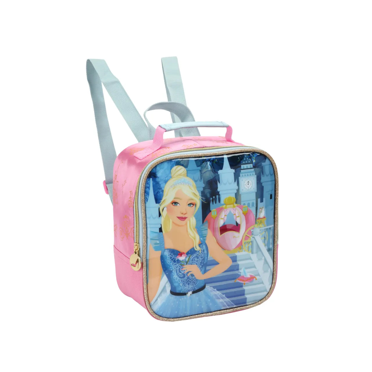 Kit Mochila de Rodas Princesa Azul com Lancheira e Estojo