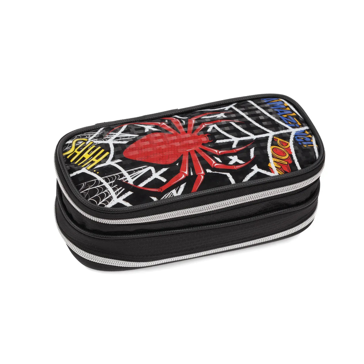 Kit Mochila de Rodas Aranha Comic com Lancheira e Estojo